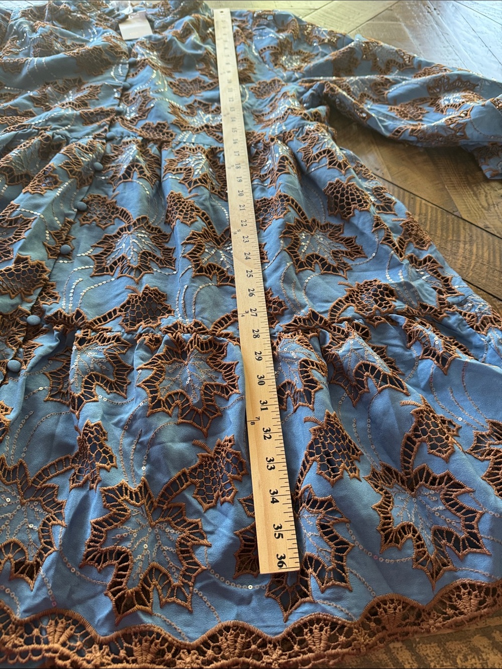 NWT LOVELO Ladies Fall Leaf Eylet and Sequin Dress  Sz 1XL - Picture 8 of 9